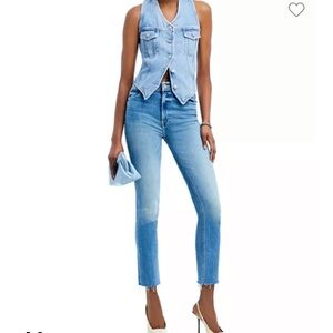 Mother : The Dazzler Mid Rise Ankle Straight Jeans